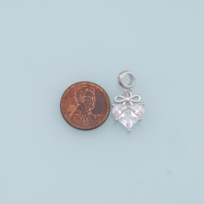 18K Gold Filled Crystal Heart Charm Pendant for Jewelry Making