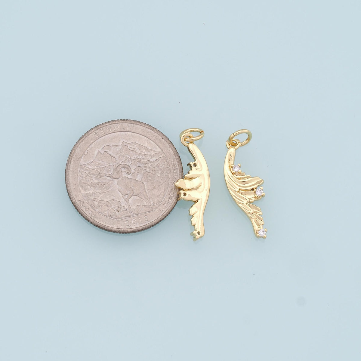 Gold Wings Charms,18K Gold Filled Wings Pendant,Angel Wings Charm Bracelet Necklace for DIY Jewelry Making Supply