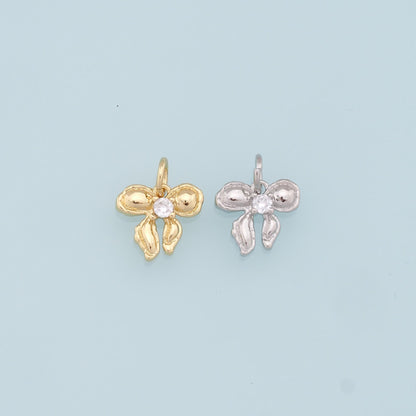 Gold Tiny Bow Charms,18K Gold Filled Bow Pendant,bow tie Charm Bracelet Necklace for DIY Jewelry Making Supply