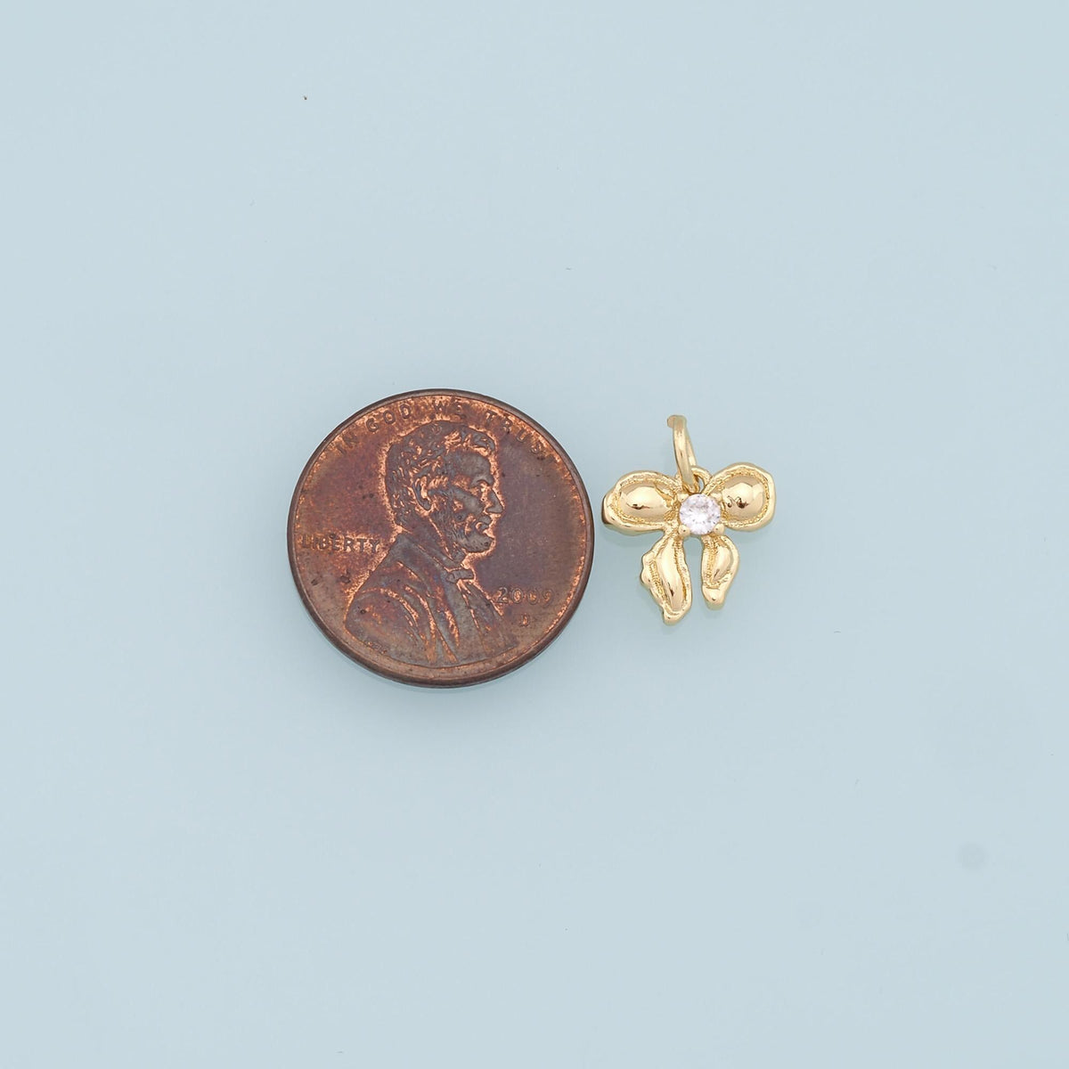 18K Gold Filled Bow Charm Pendant for Jewelry Making