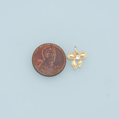 18K Gold Filled Bow Charm Pendant for Jewelry Making