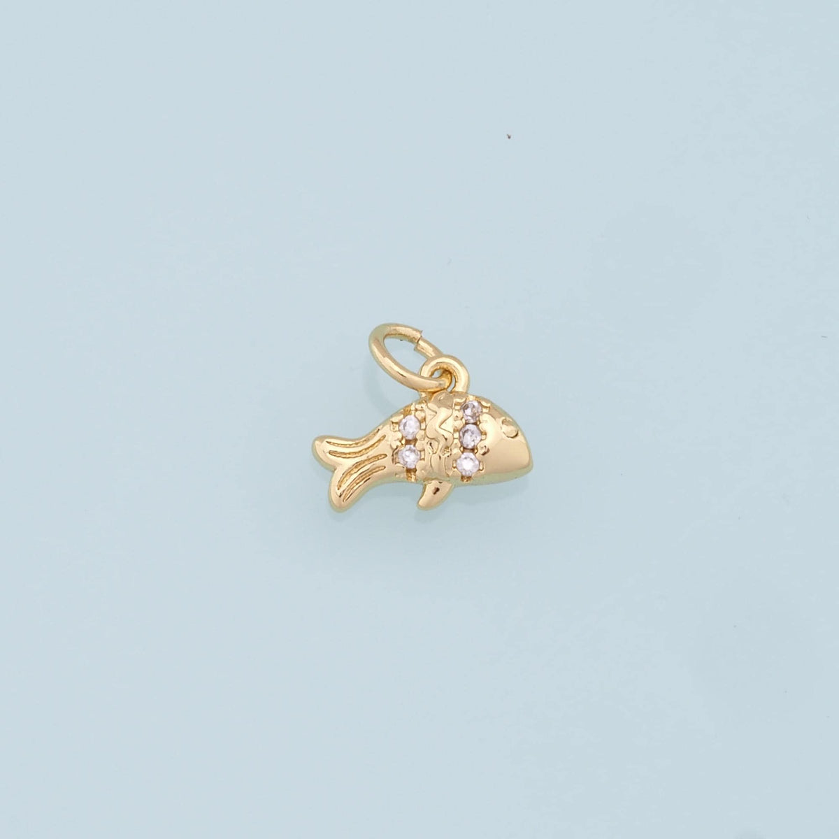 18K Gold Filled Fish Charm Pendant for Jewelry Making