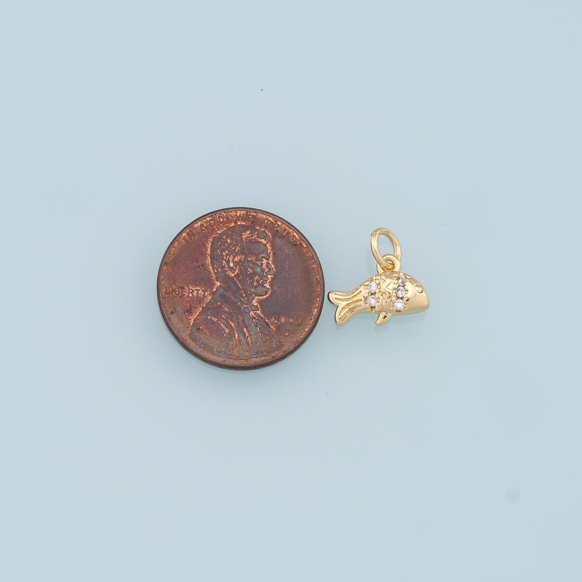 18K Gold Filled Fish Charm Pendant for Jewelry Making