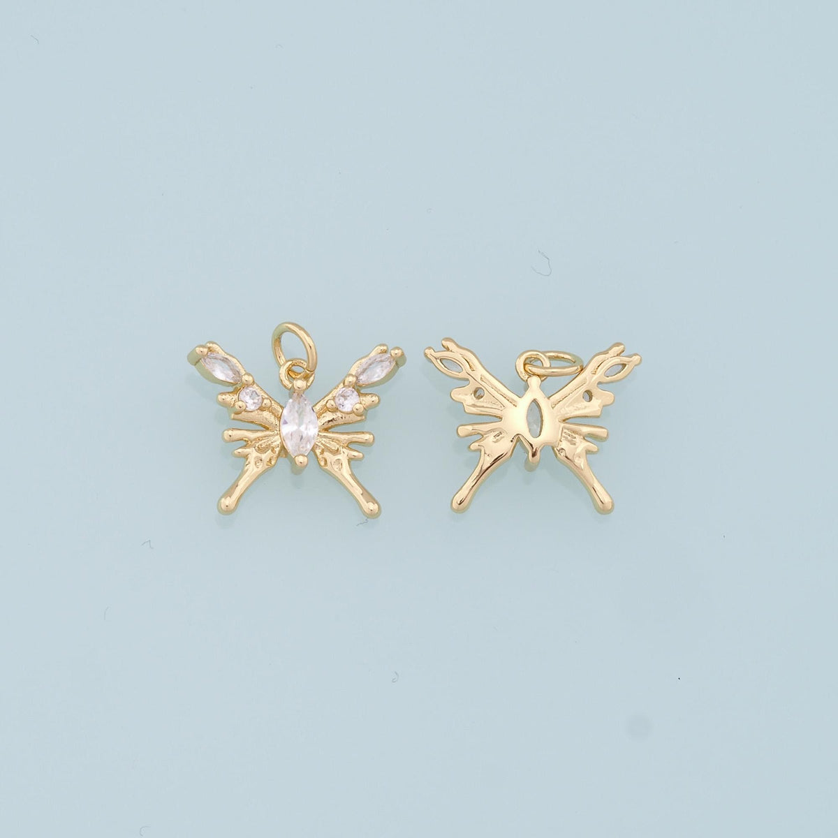 18K Gold Filled Butterfly Charm Pendant for Jewelry Making