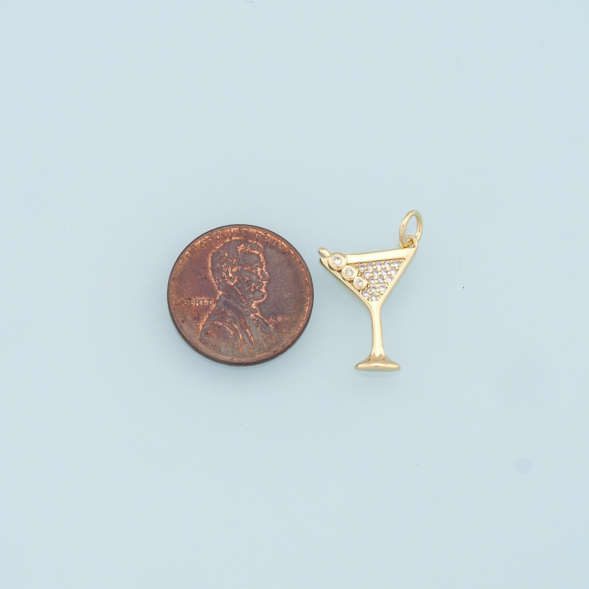 18K Gold Filled Cubic Zirconia Charm Pendant for Jewelry Making