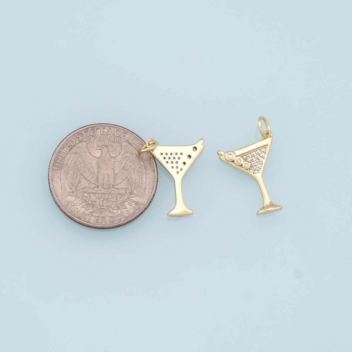 18K Gold Filled Cubic Zirconia Charm Pendant for Jewelry Making