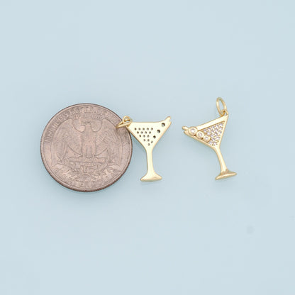 18K Gold Filled Cubic Zirconia Charm Pendant for Jewelry Making