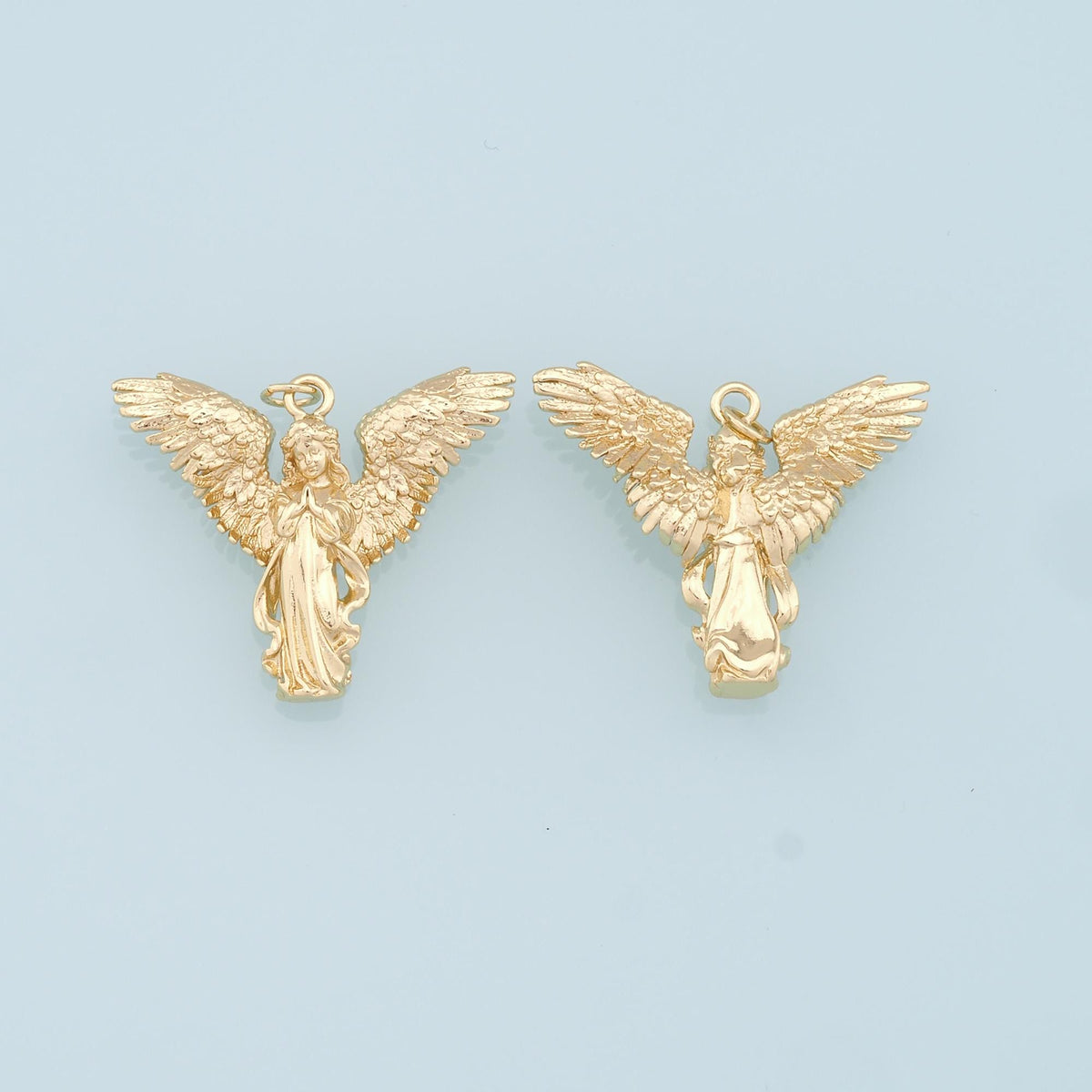 Gold Angel Charms,18K Gold Filled Angel Pendant,Angel Charm Bracelet Necklace for DIY Jewelry Making Supply