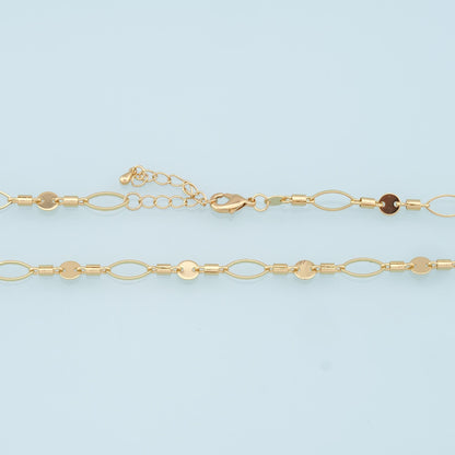 Gold Oval Chain,18K Gold Filled Round for Necklace Bracelet DIY Jewelry Making Supply