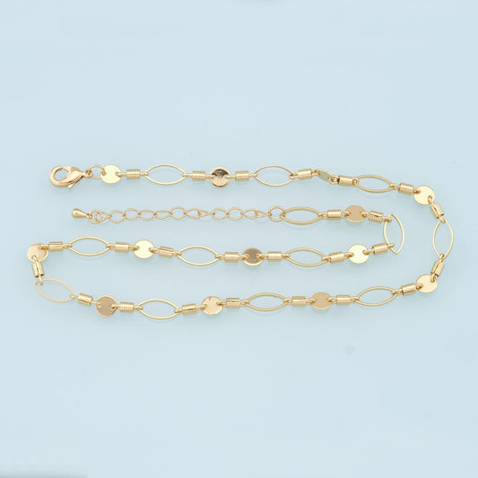 Gold Oval Chain,18K Gold Filled Round for Necklace Bracelet DIY Jewelry Making Supply