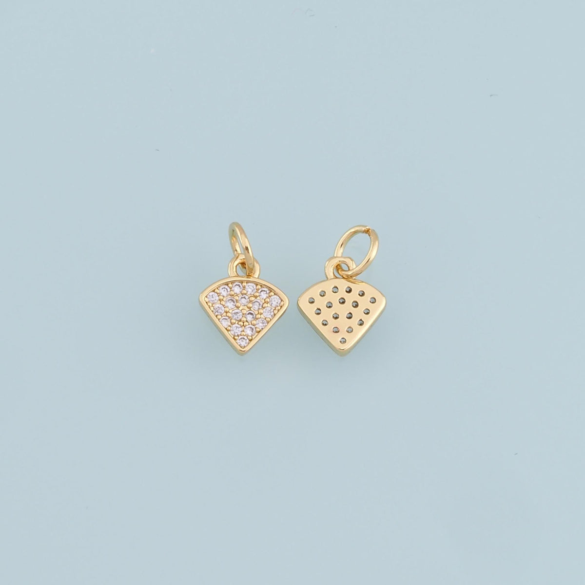 Gold Triangle Charms,18K Gold Filled Tiny Triangle Pendant,CZ Micro Pave Triangle Charm Bracelet Necklace for DIY Jewelry Mak