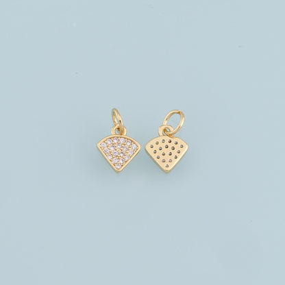Gold Triangle Charms,18K Gold Filled Tiny Triangle Pendant,CZ Micro Pave Triangle Charm Bracelet Necklace for DIY Jewelry Mak