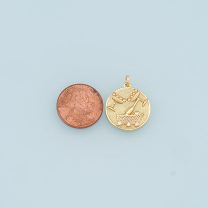Gold Wine Glass Charms,18K Gold Filled Wine Glass Pendant,Champagne Charm Bracelet Necklace for DIY Jewelry Making Supply