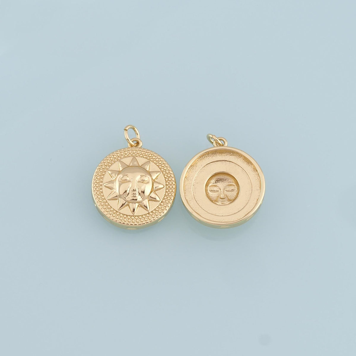 Gold Sun Charms,18K Gold Filled Sun Pendant,Sun Charm Bracelet Necklace for DIY Jewelry Making Supply