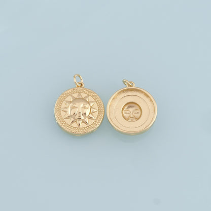 Gold Sun Charms,18K Gold Filled Sun Pendant,Sun Charm Bracelet Necklace for DIY Jewelry Making Supply