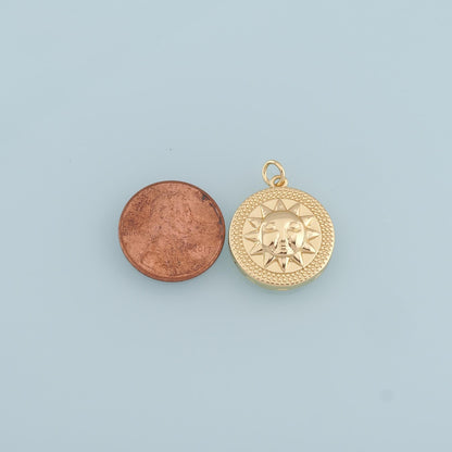 Gold Sun Charms,18K Gold Filled Sun Pendant,Sun Charm Bracelet Necklace for DIY Jewelry Making Supply