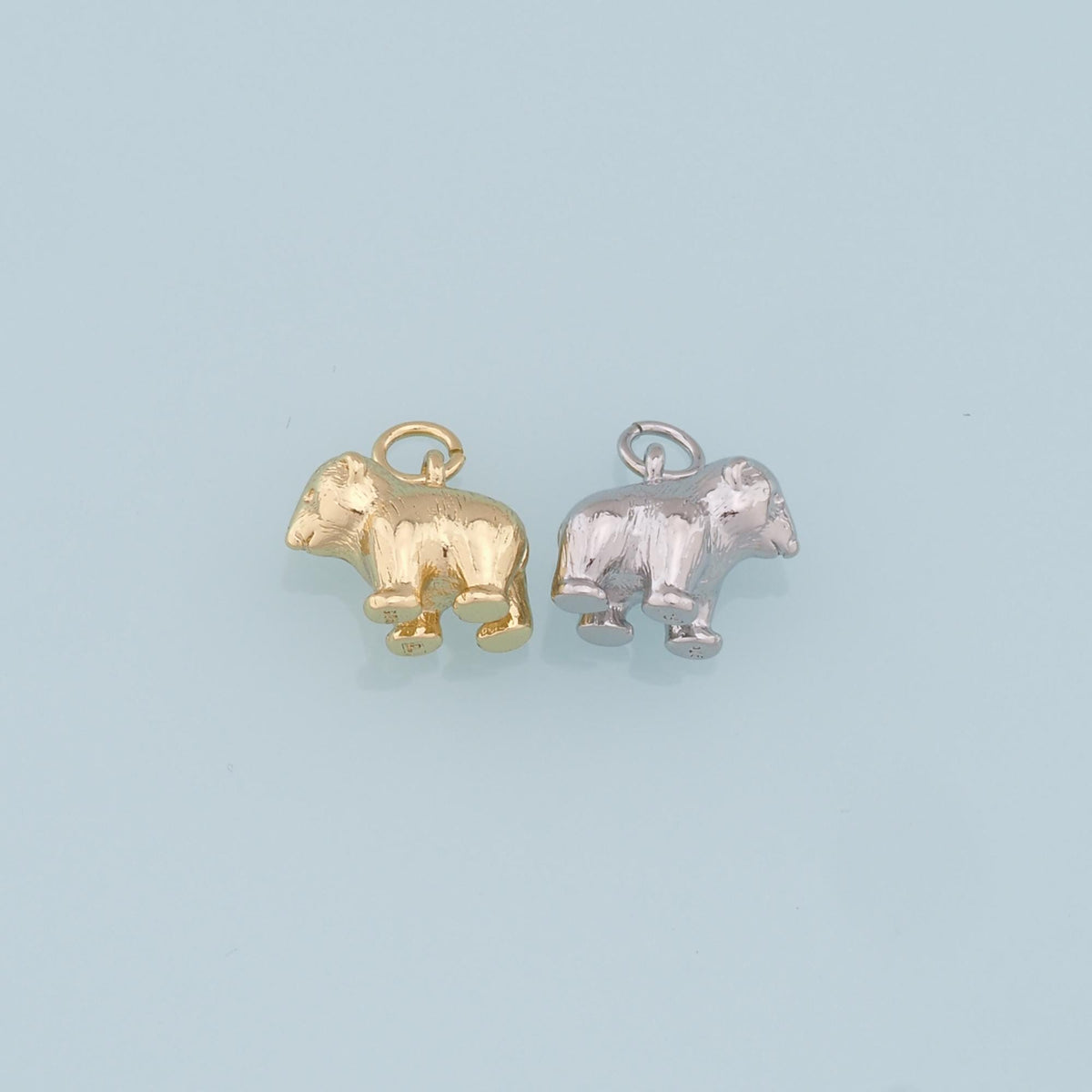 Gold Bear Charms,18K Gold Filled Bear Pendant,Cute Bear Charm Bracelet Necklace for DIY Jewelry Making Supply