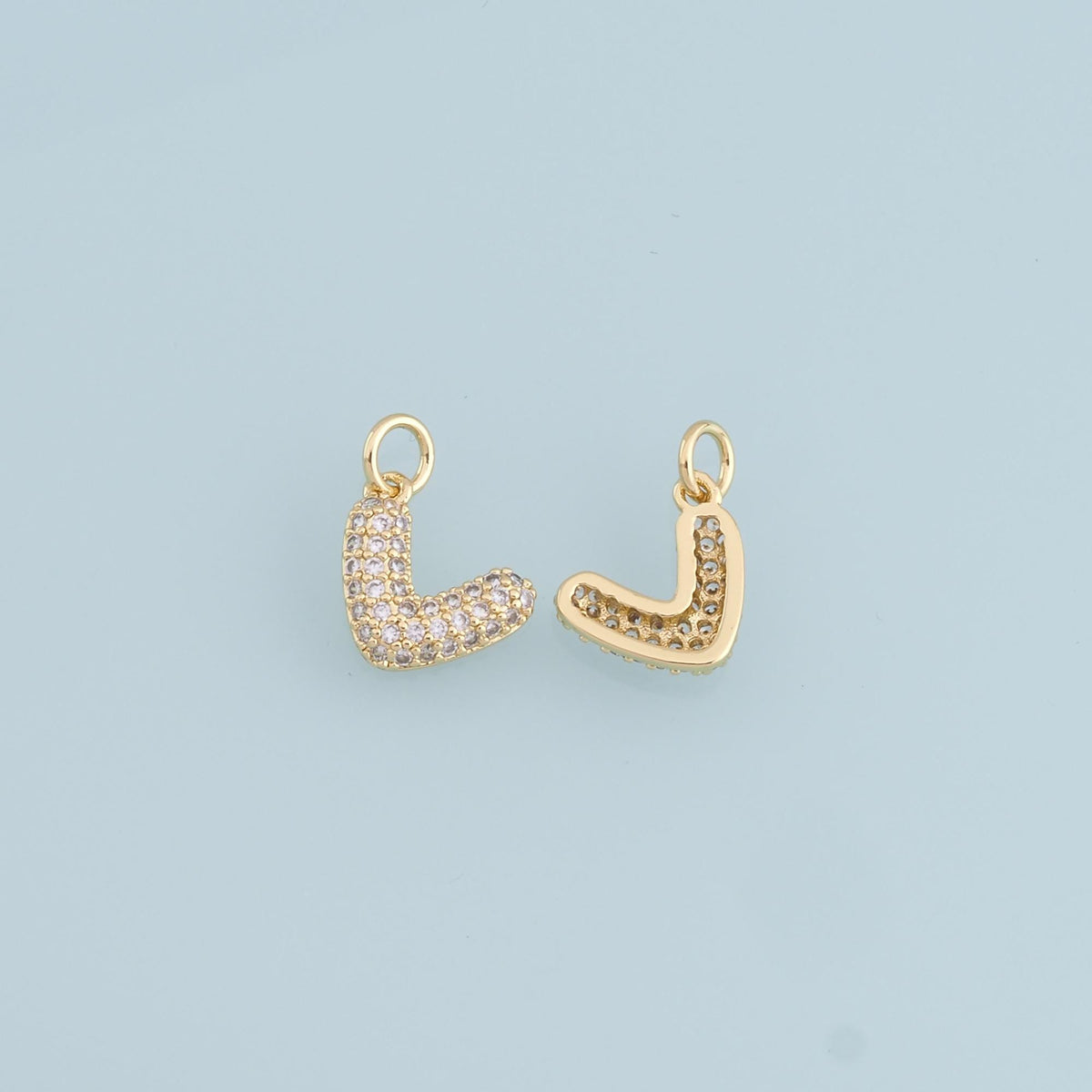 Gold Heart Charms,18K Gold Filled Heart Pendant,CZ Micro Pave Heart Charm Bracelet Necklace for DIY Jewelry Making Supply