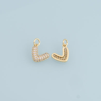 Gold Heart Charms,18K Gold Filled Heart Pendant,CZ Micro Pave Heart Charm Bracelet Necklace for DIY Jewelry Making Supply
