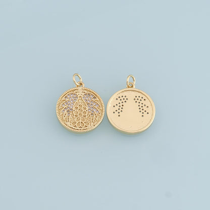 Gold Wings Charms,18K Gold Filled CZ Wings Pendant,Angel Wings Charm Bracelet Necklace for DIY Jewelry Making Supply