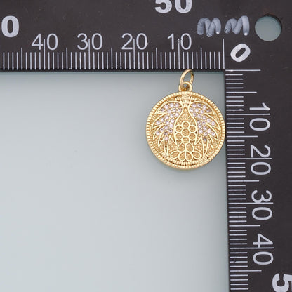 Gold Wings Charms,18K Gold Filled CZ Wings Pendant,Angel Wings Charm Bracelet Necklace for DIY Jewelry Making Supply