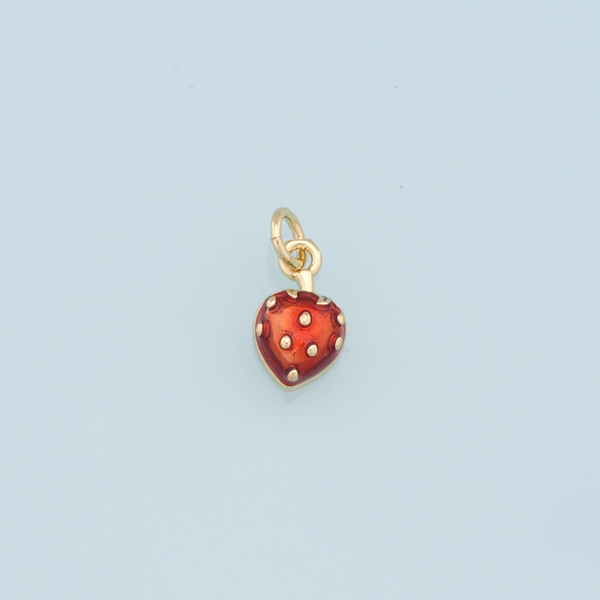 Gold Strawberry Charms,18K Gold Filled Tiny Strawberry Pendant,Fruit Charm Bracelet Necklace for DIY Jewelry Making Supply