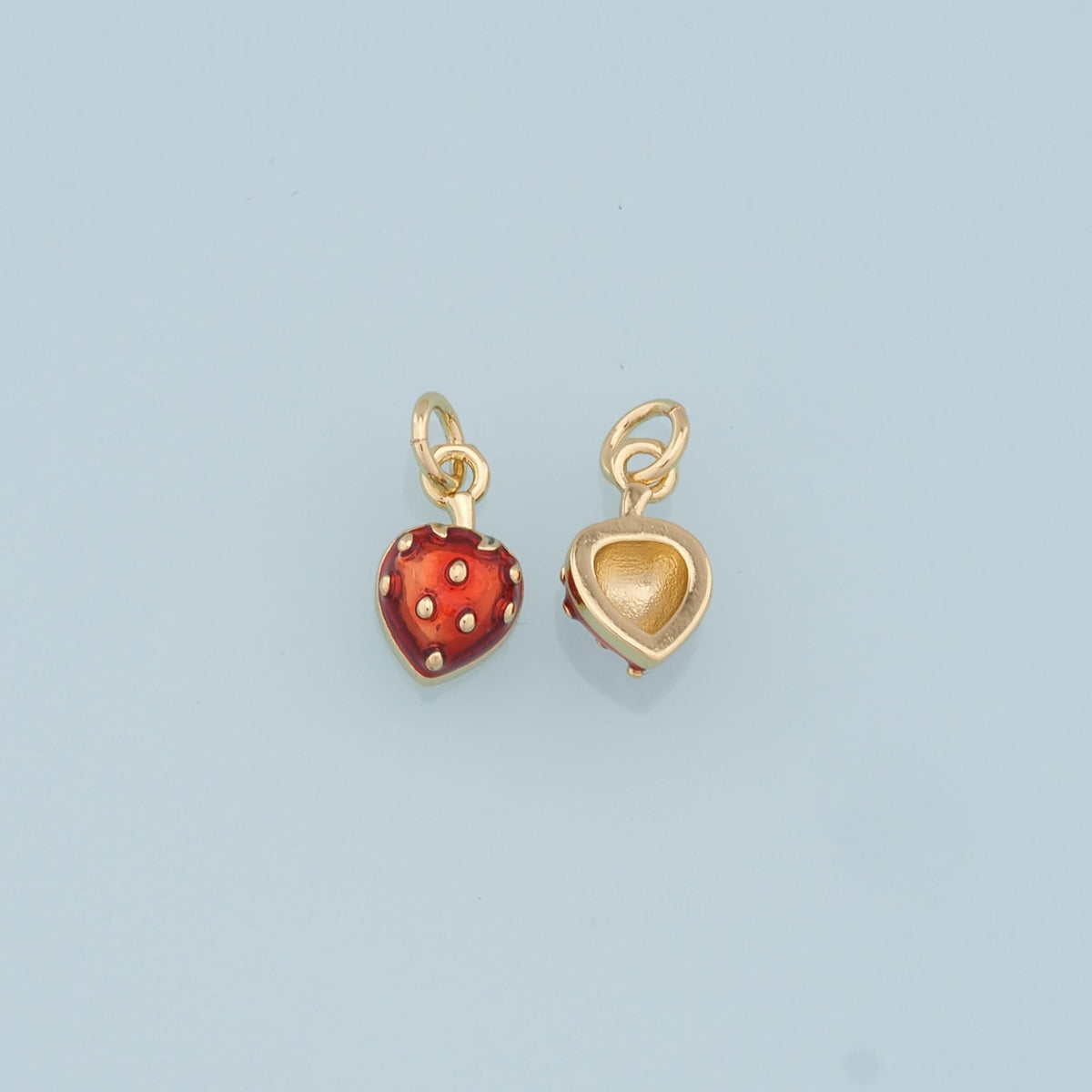 Gold Strawberry Charms,18K Gold Filled Tiny Strawberry Pendant,Fruit Charm Bracelet Necklace for DIY Jewelry Making Supply