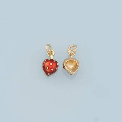 Gold Strawberry Charms,18K Gold Filled Tiny Strawberry Pendant,Fruit Charm Bracelet Necklace for DIY Jewelry Making Supply