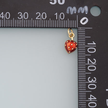 Gold Strawberry Charms,18K Gold Filled Tiny Strawberry Pendant,Fruit Charm Bracelet Necklace for DIY Jewelry Making Supply