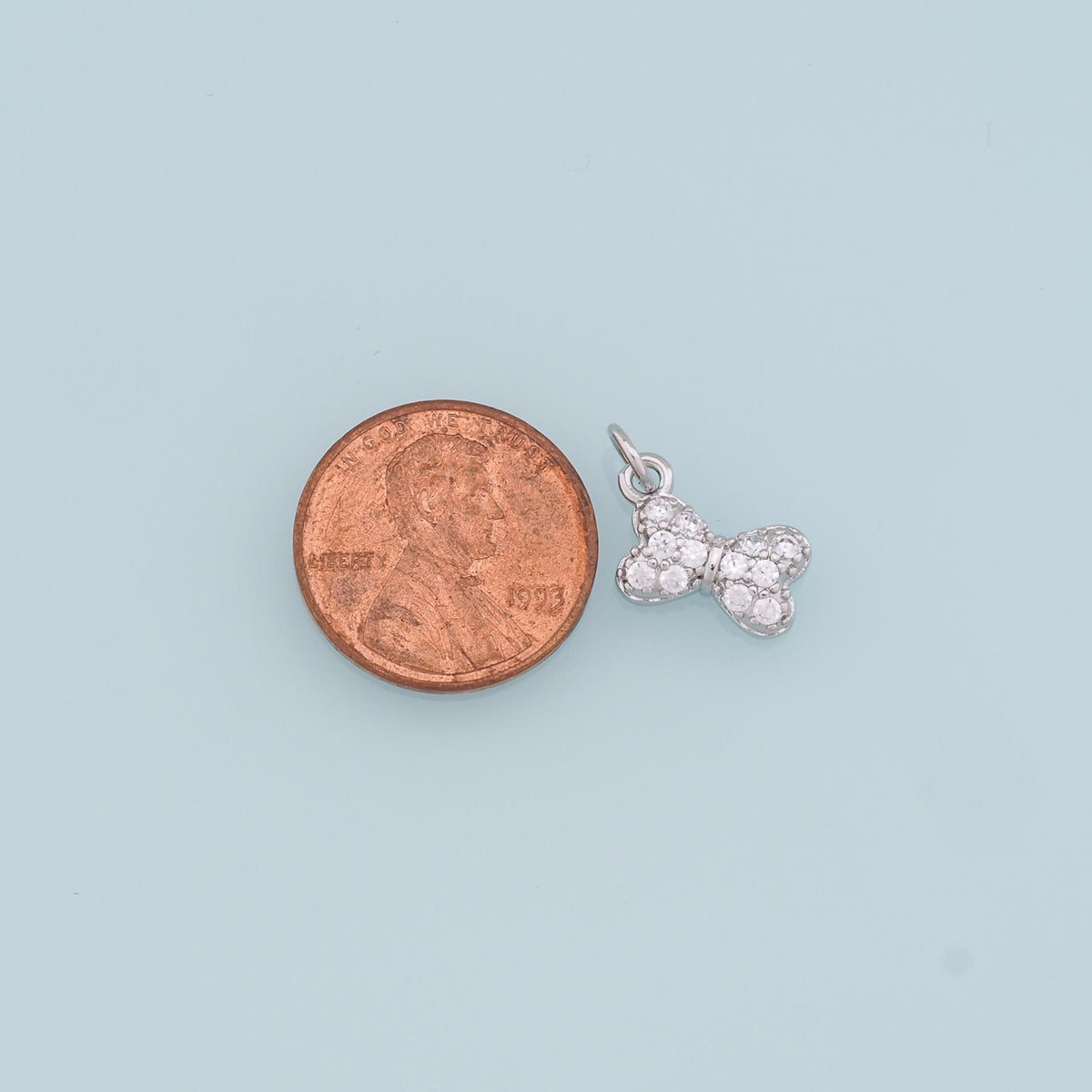 Gold Bow Charms,18K Gold Filled Tiny Bow Pendant,CZ Bow tie Charm Bracelet Necklace for DIY Jewelry Making Supply