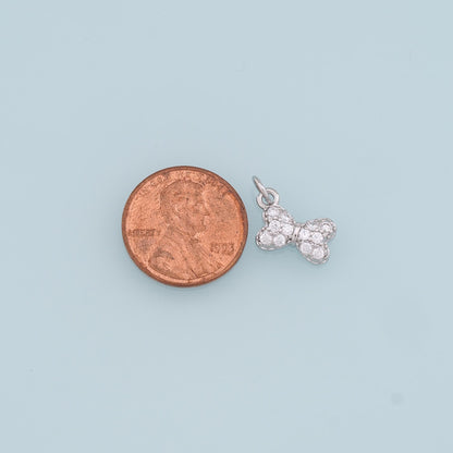 Gold Bow Charms,18K Gold Filled Tiny Bow Pendant,CZ Bow tie Charm Bracelet Necklace for DIY Jewelry Making Supply
