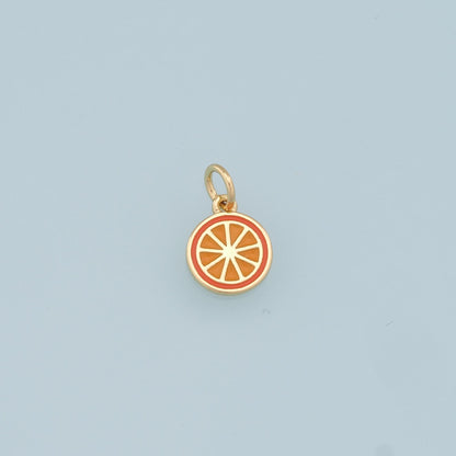 Gold Lemon Charms,18K Gold Filled Tiny Lemon Pendant,Enamel Fruit Charm Bracelet Necklace for DIY Jewelry Making Supply