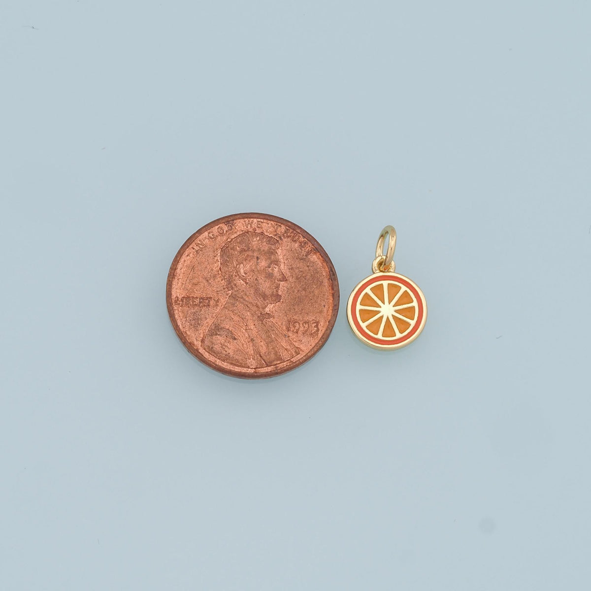 Gold Lemon Charms,18K Gold Filled Tiny Lemon Pendant,Enamel Fruit Charm Bracelet Necklace for DIY Jewelry Making Supply