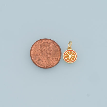 Gold Lemon Charms,18K Gold Filled Tiny Lemon Pendant,Enamel Fruit Charm Bracelet Necklace for DIY Jewelry Making Supply
