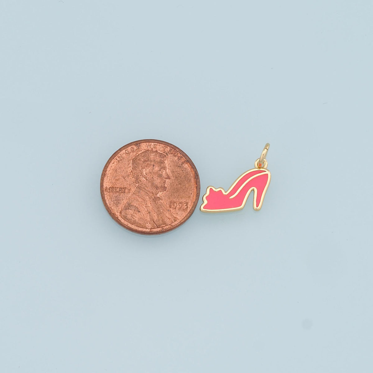 Gold High Heel Charms,18K Gold Filled High Heel Pendant,Enamel Stiletto Heels Charm Bracelet Necklace for DIY Jewelry Making 