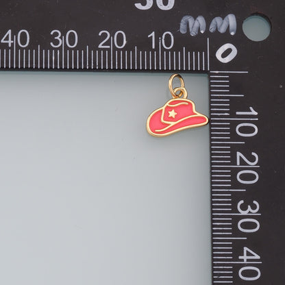18K Gold Filled Enamel Charm Pendant for Jewelry Making