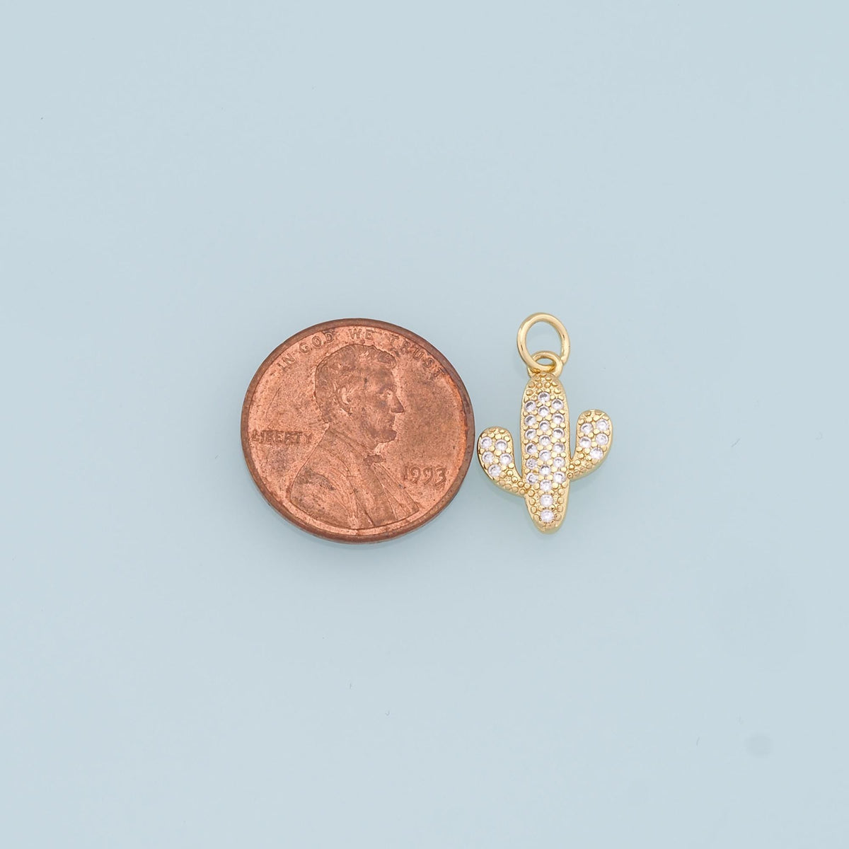 18K Gold Filled Hand CZ Charm Pendant for Jewelry Making