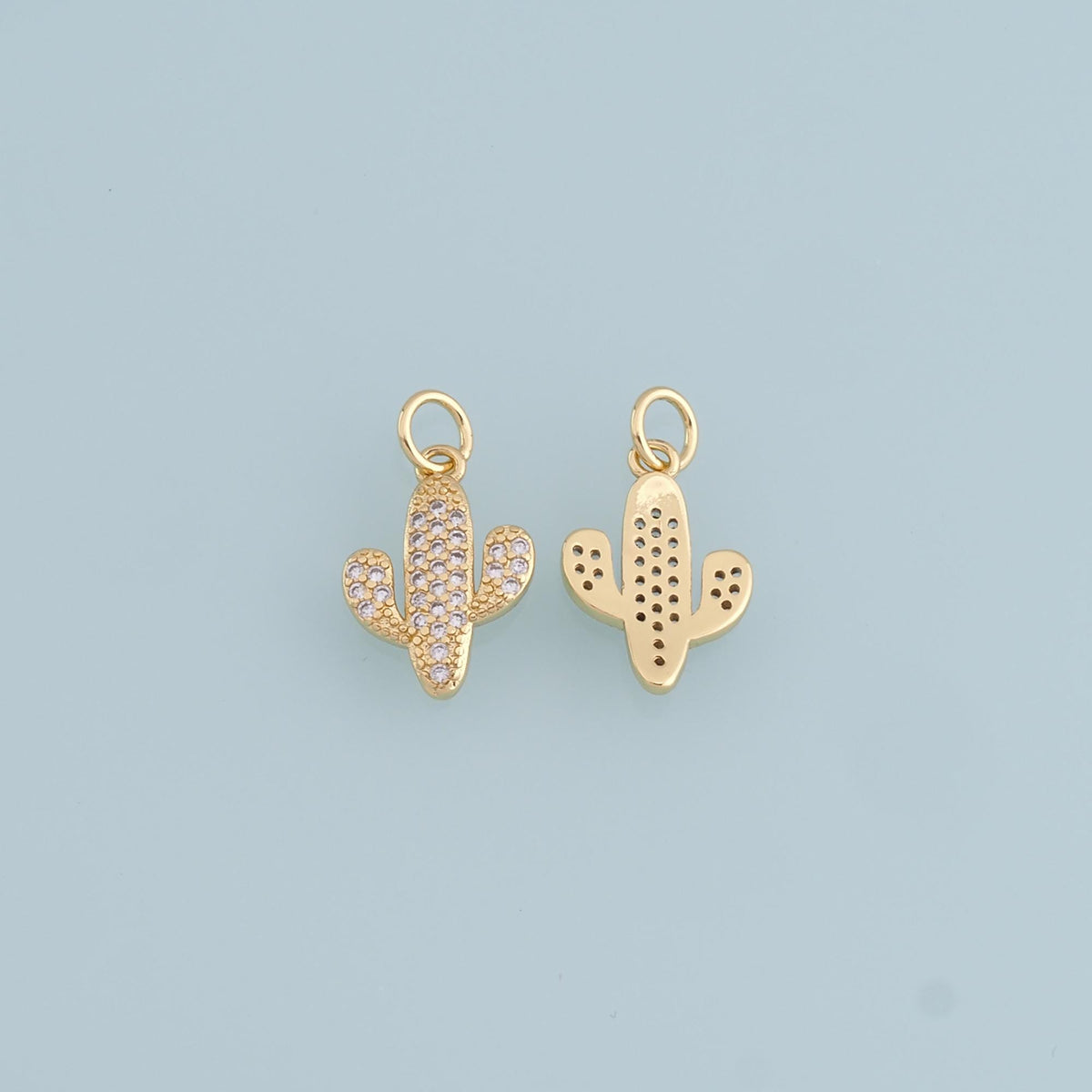 18K Gold Filled Hand CZ Charm Pendant for Jewelry Making