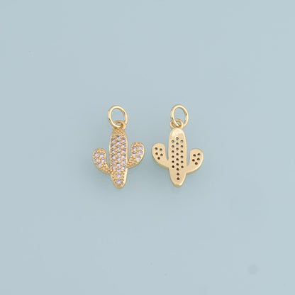 18K Gold Filled Hand CZ Charm Pendant for Jewelry Making