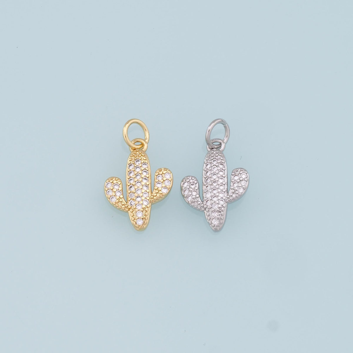 18K Gold Filled Hand CZ Charm Pendant for Jewelry Making