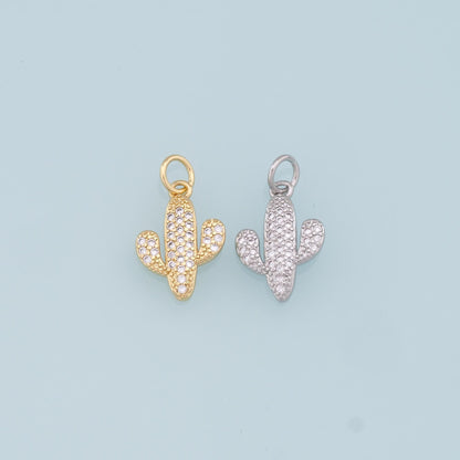 18K Gold Filled Hand CZ Charm Pendant for Jewelry Making