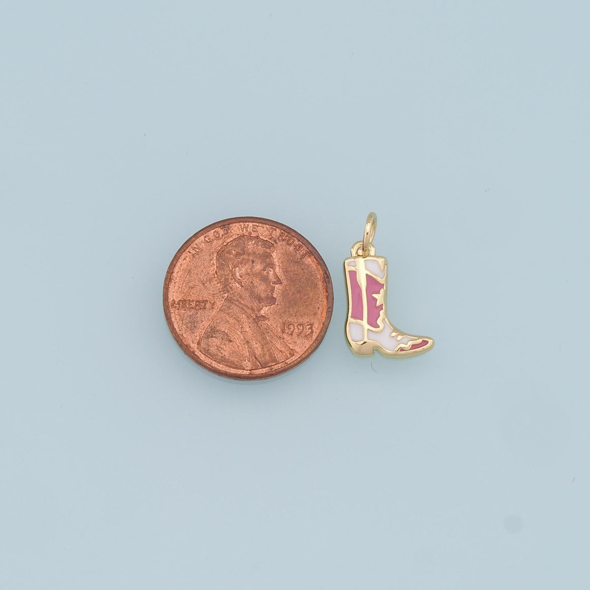 Gold Boots Charms,18K Gold Filled Boots Pendant,Enamel Cowboy Boots Charm Bracelet Necklace for DIY Jewelry Making Supply