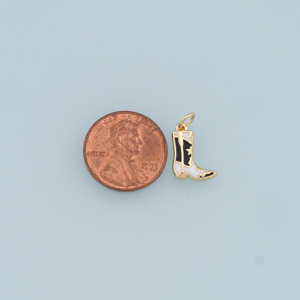 Gold Boots Charms,18K Gold Filled Boots Pendant,Enamel Cowboy Boots Charm Bracelet Necklace for DIY Jewelry Making Supply