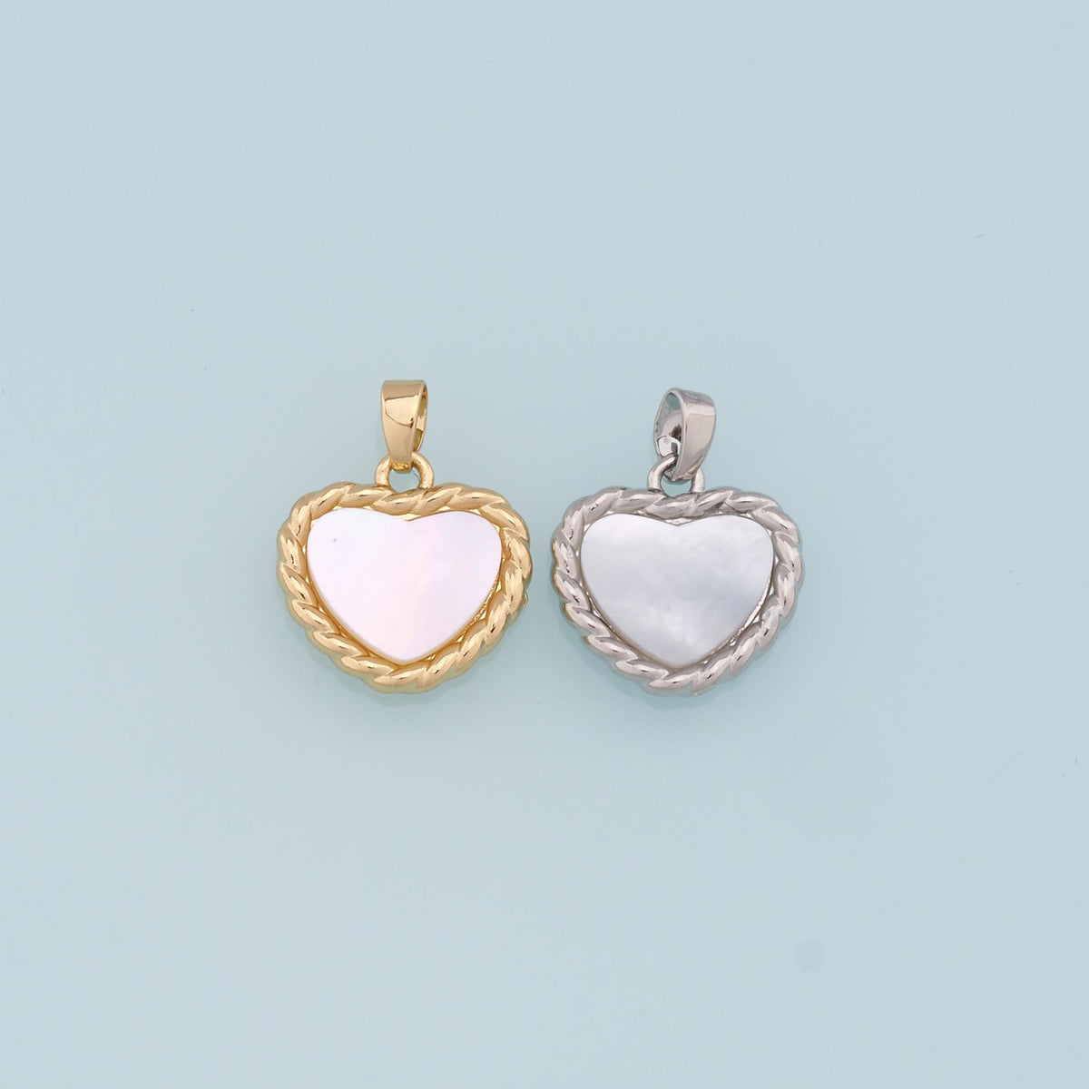 Gold Heart Charms,18K Gold Filled Shell Heart Pendant,Heart Charm Bracelet Necklace for DIY Jewelry Making Supply