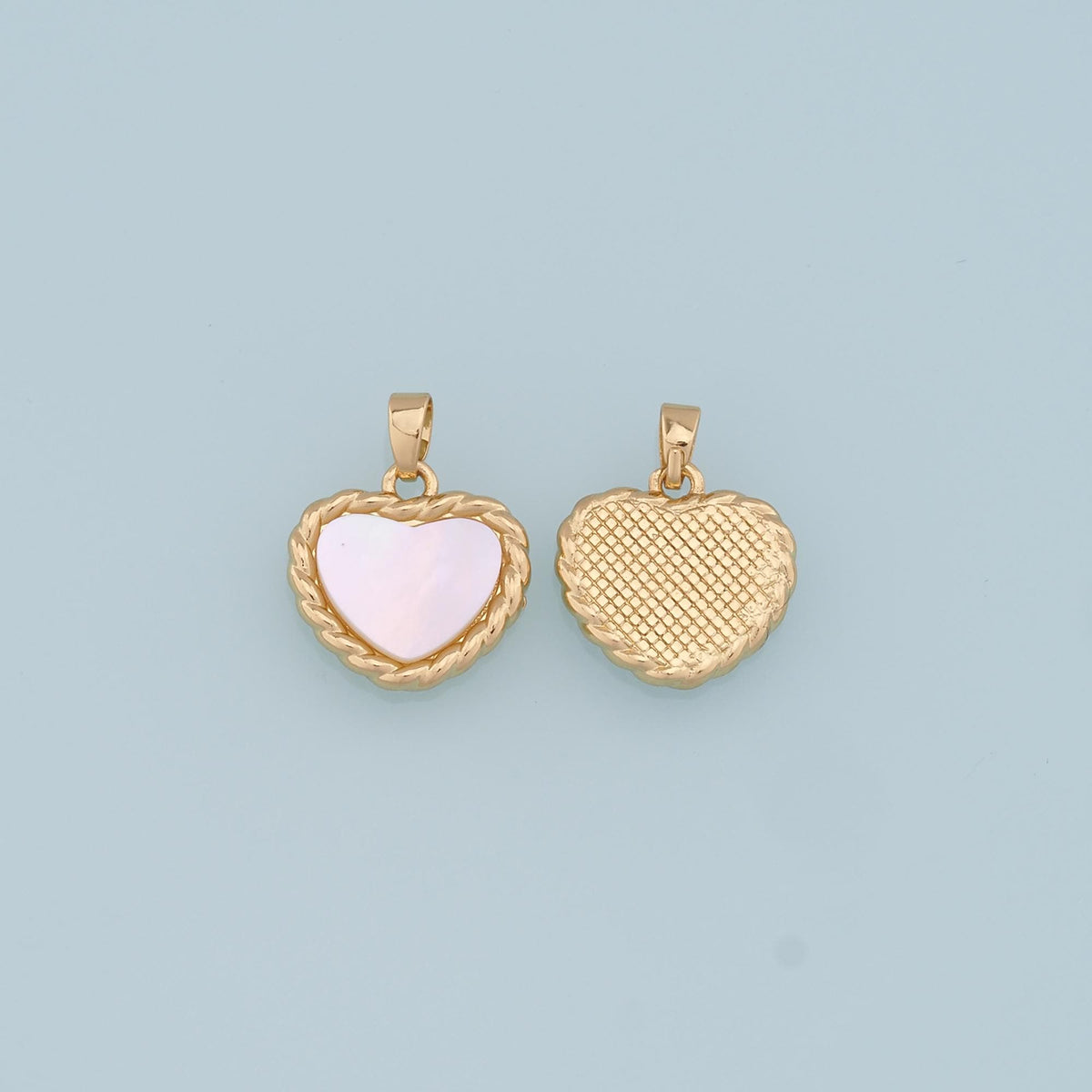 Gold Heart Charms,18K Gold Filled Shell Heart Pendant,Heart Charm Bracelet Necklace for DIY Jewelry Making Supply
