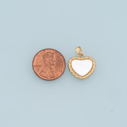Gold Heart Charms,18K Gold Filled Shell Heart Pendant,Heart Charm Bracelet Necklace for DIY Jewelry Making Supply