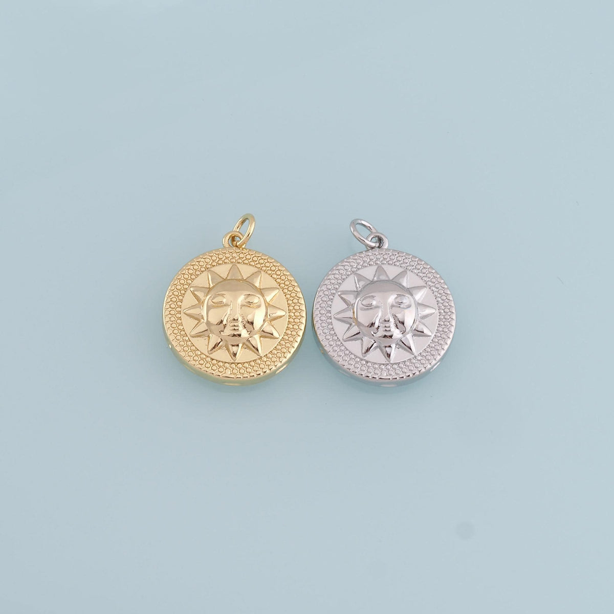 18K Gold Filled Sun Charm Pendant for Jewelry Making