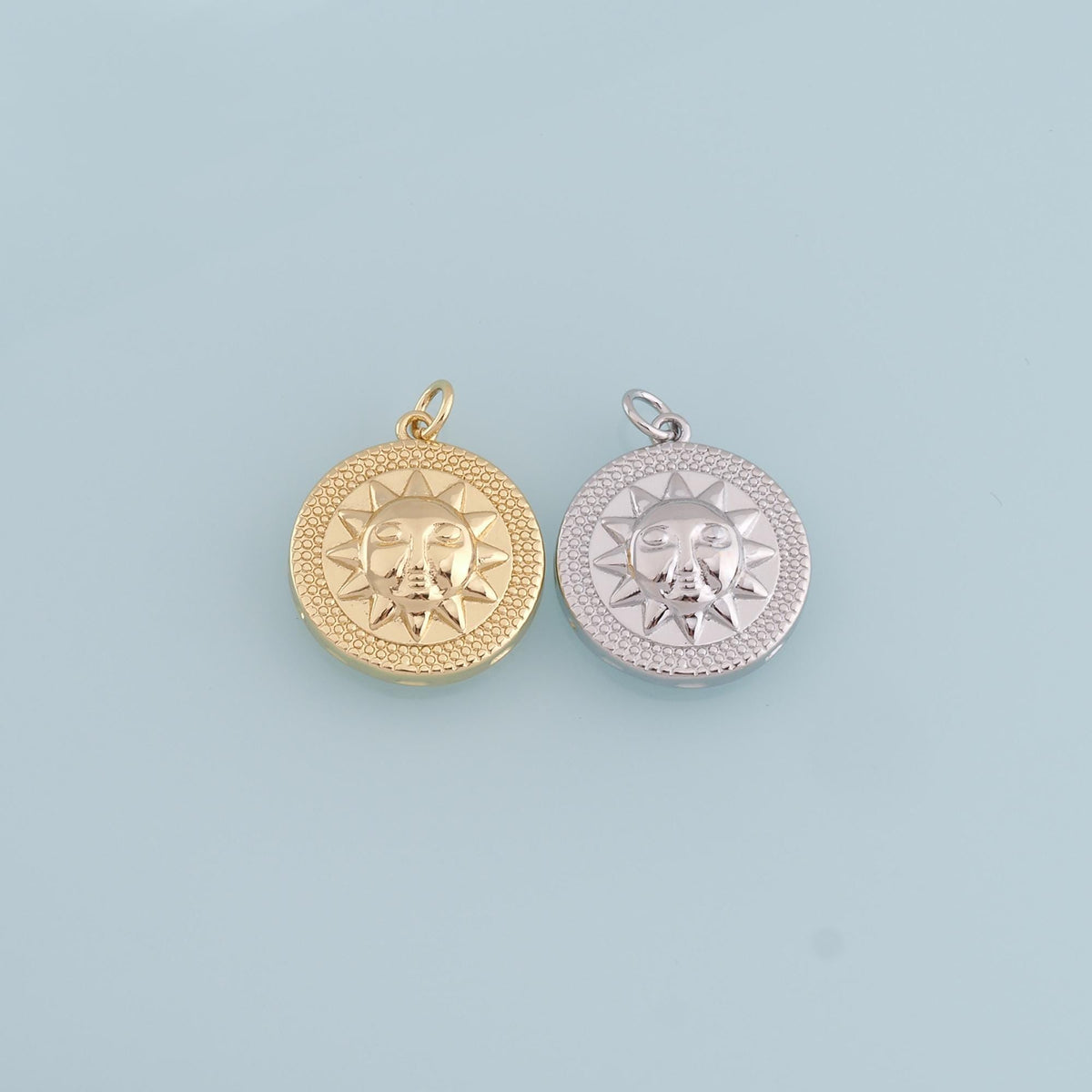 Gold Sun Charms,18K Gold Filled Sun Pendant,Sun Charm Bracelet Necklace for DIY Jewelry Making Supply