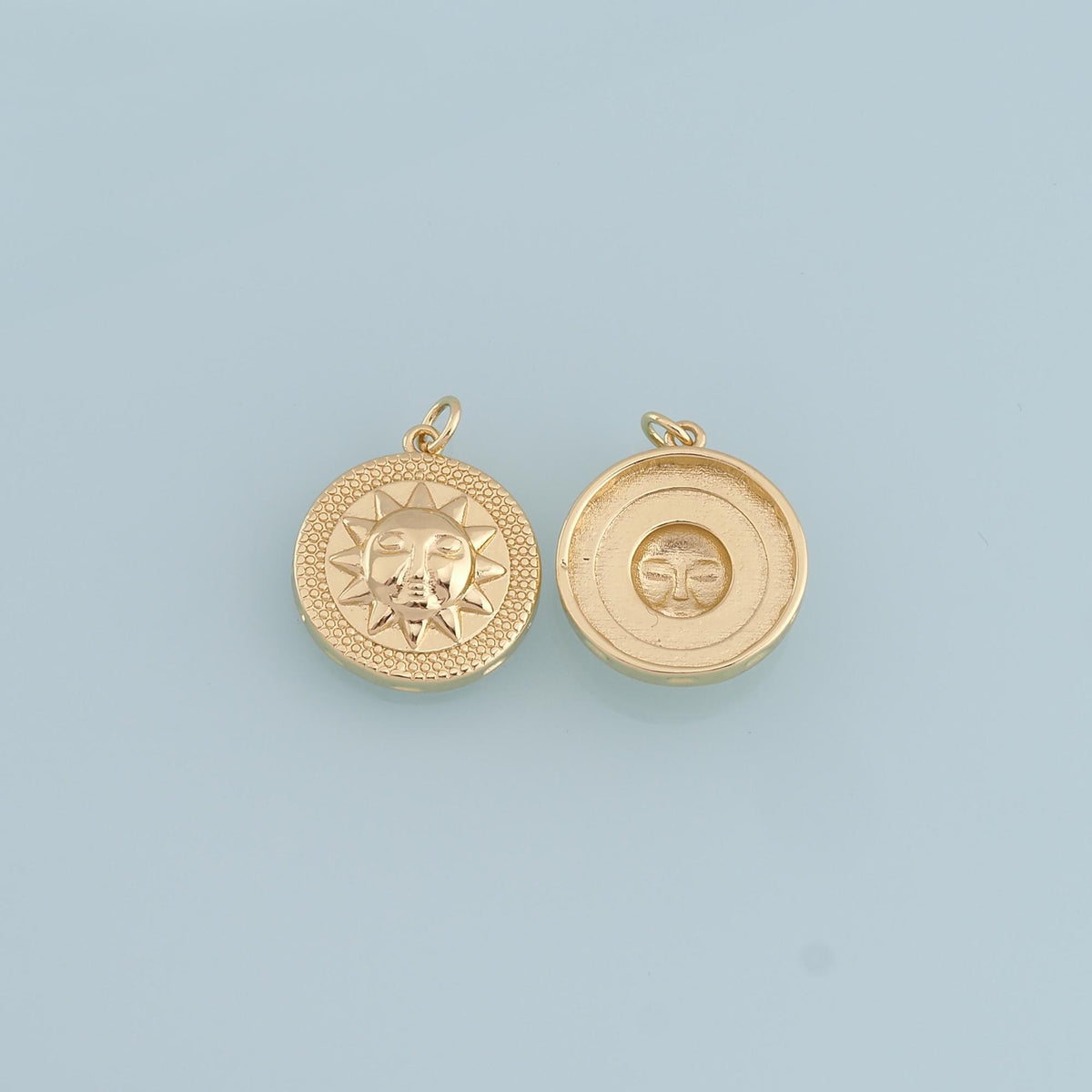 18K Gold Filled Sun Charm Pendant for Jewelry Making