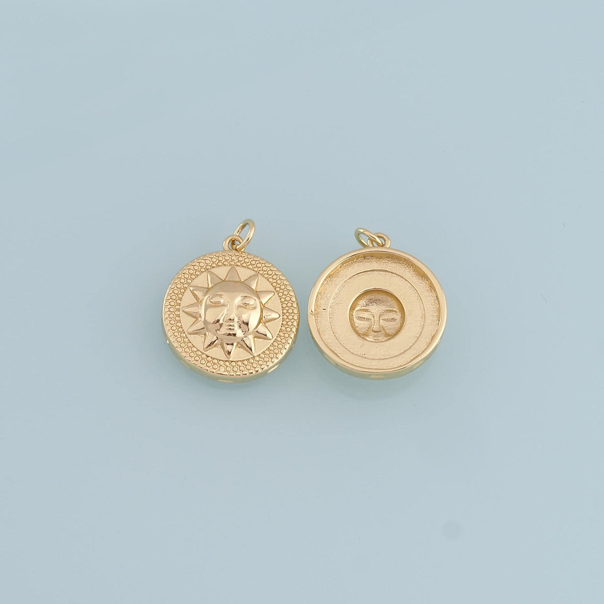 Gold Sun Charms,18K Gold Filled Sun Pendant,Sun Charm Bracelet Necklace for DIY Jewelry Making Supply